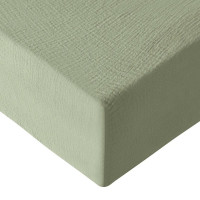 Drap Housse Loft Sauge en gaze de coton, Sensei