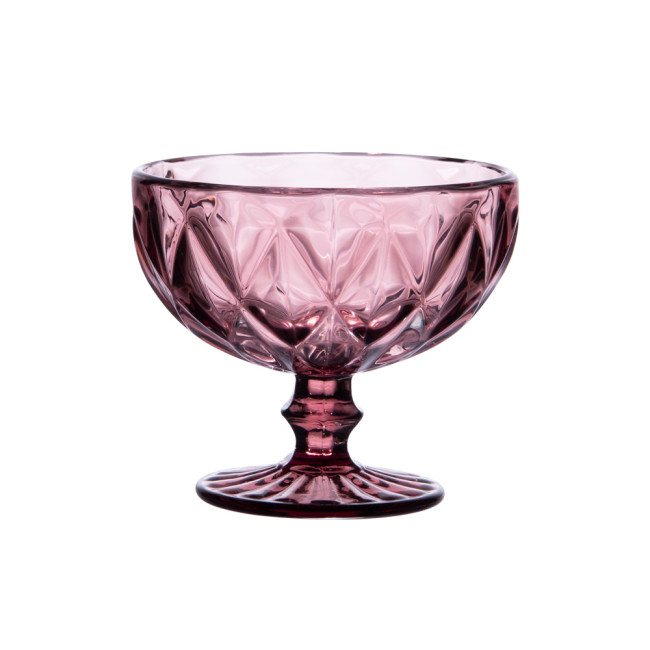 Coffret 6 Coupes à Glace 35 cl Diamond Rose, Trend'Up