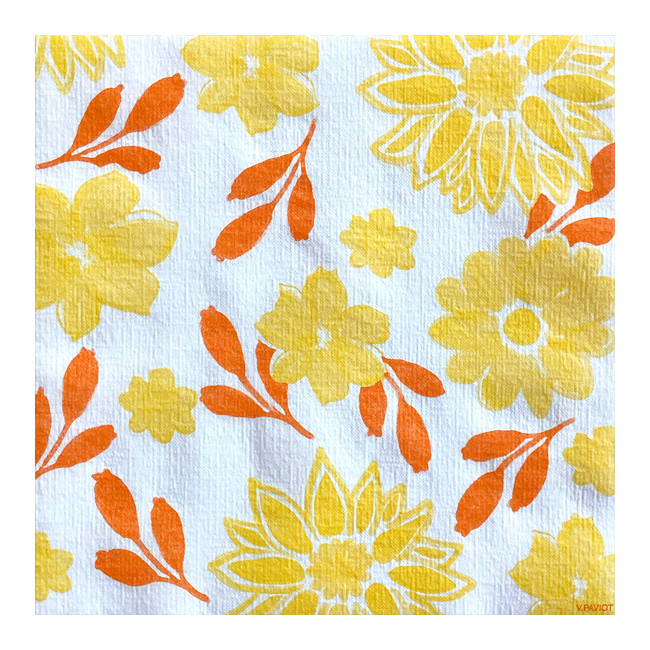 Serviettes en papier Maxi Fleur Jaune, Françoise PAVIOT