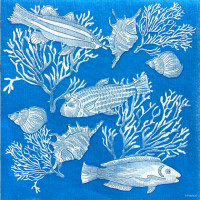 Serviettes en papier Fonds Marins, Françoise PAVIOT