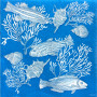 Serviettes en papier Fonds Marins, Françoise PAVIOT
