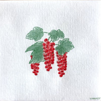 Serviettes en papier Cocktail Groseille, Françoise PAVIOT