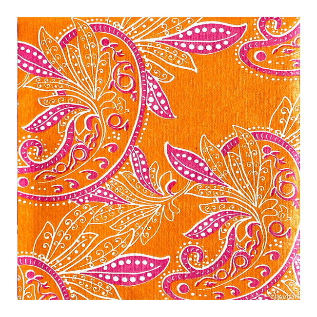 Serviettes en papier Cocktail Indienne, Françoise PAVIOT