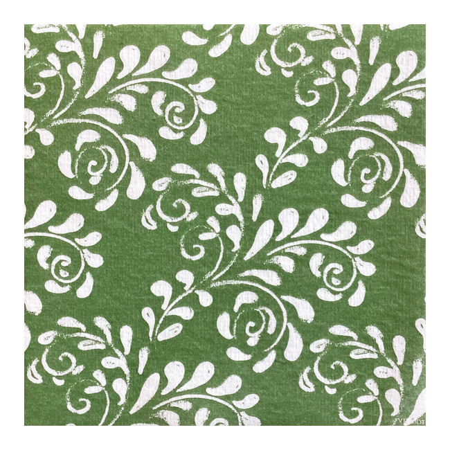 Serviettes en papier Arabesque Olive, Françoise PAVIOT
