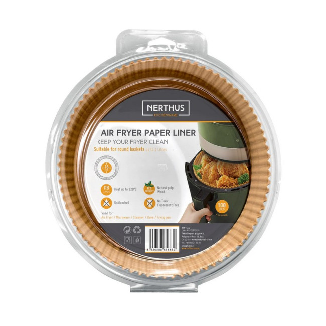100 Plateaux Papier Rond Pour Airfryer, Nerthus