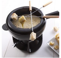 Service à fondue en fonte
